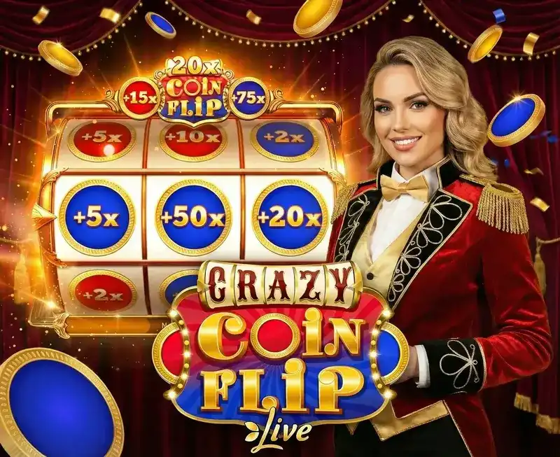 Coin Flip Crazy Time — red vs blue coin with multipliers
